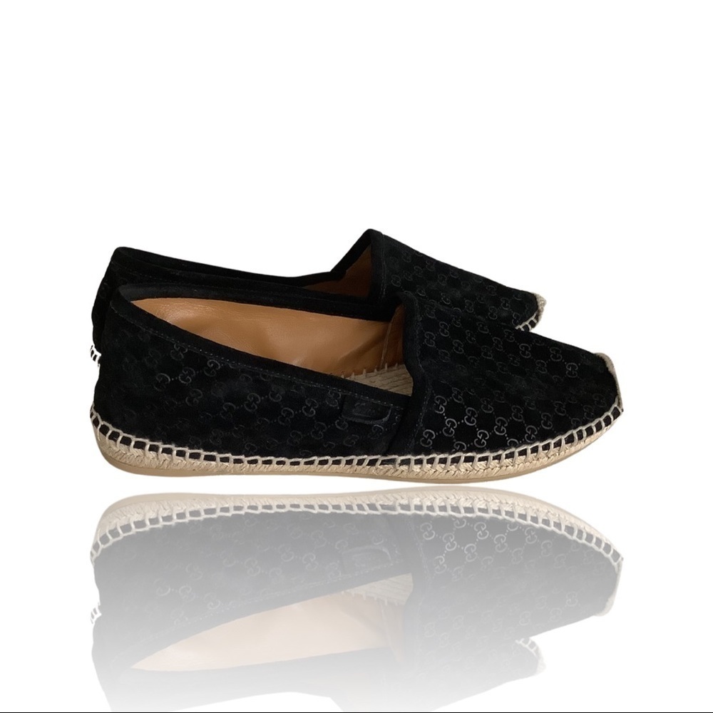Brand New! Gucci Black GG Suede Espadrille